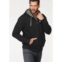 Man's World Kapuzensweatjacke mit kontrastfarbigem Innenfutter
