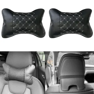 2x Kopfstützen Nackenkissen Auto Kopf Reise SCHWARZ Weiß Kissen viele Fahrzeuge
