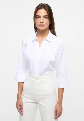 ETERNA - Bluse Jacquard 3/4-Arm weiß - Gr. - 46