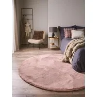 benuta Fellteppich Dave, rund, Höhe: 21 mm, Teppich Wohnzimmer, Schlafzimmer, Esszimmer, Flur, Kunstfaser, Cozy