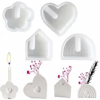 FOUORTUNATE-BEE Silikonform 4er-Set Silikonformen für Kerzenhalter & Kerzenständer, (4-tlg), Flexible Silikon-Gießformen zur Herstellung von Kerzenständern