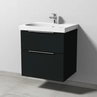 Sanipa 3way Waschtischunterbau zu Geberit Acanto Waschtisch mit 2 Auszügen, Vulkan-Matt UP4151V