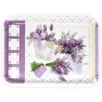 Lashuma Tablett Lavendeltraum, Kunststoff, (1-tlg), Mediterranes Teetablett lila 31x23 cm