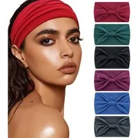 MOPUEA Haarband Set mit 6 Sport-Bandanas für Damen, Antitranspirant-Haarbänder, 6-tlg.