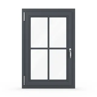 Sprossenfenster Aluminium, aluprof MB-45, Anthrazitgrau RAL 7016, 800 x 1200 mm, individuell konfigurieren