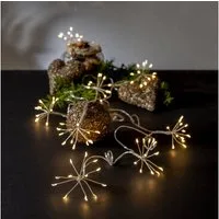 MARELIDA LED-Lichterkette Blume 96 Tautropfen LED 8 Blüten Batterie 2,1m Timer Außen, 96-flammig