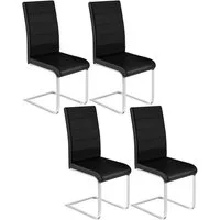 Woltu Freischwinger (Set, 4 St), mit hoher Rückenlehne Kunstlederbezug bis 120kg belastbar