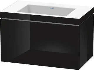 Duravit L-Cube c-bonded Set wandhängend Schwarz Hochglanz 800x480x500 mm - LC6917N4040 LC6917N4040