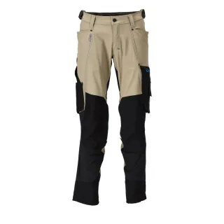 MASCOT Herren Hose mit Knietaschen ADVANCED Hellkhaki / Schwarz 42 - 23179-311-5509-82C42