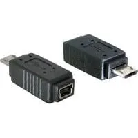 USB Adapter, Micro-USB Stecker > Mini-USB Buchse schwarz