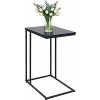 relaxdays Beistelltisch in C Form, schwarz