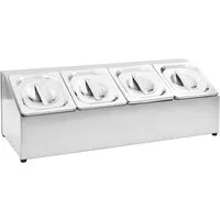 vidaXL Küchenregal Gastronorm-Ständer mit 4 GN 1/6 Behältern Edelstahl