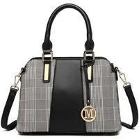Miss Lulu Handtasche Damen Retro Umhängetasche mit Streifen-Design