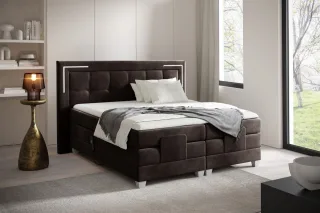 Boxspringbett Elektrisch Bett DORES 120x200cm in Stoff Fresh Dunkelbraun