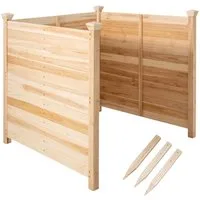 COSTWAY Gartenzaun, (3-St), Sichtschutzzaun aus Zedernholz, Steckzaun