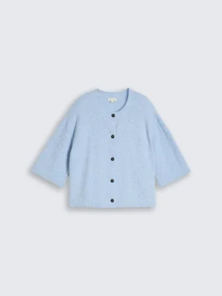 Tom Tailor - Loose Fit Cosy Cardigan kentucky blue melange - Gr. - XXL