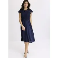 bonprix Midikleid festlicher Stil, aus Tüllmaterial mit Spitze, ausgestellte Passform