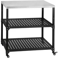 BBQ-Toro Grillablagetisch Grillwagen 80 x 80 x 83 cm, Schwarz, Grilltisch mit großer Arbeitsfläc