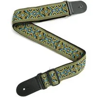 FAME Gitarrengurt, Weave Series, Baroque Pattern, Blue/Gold