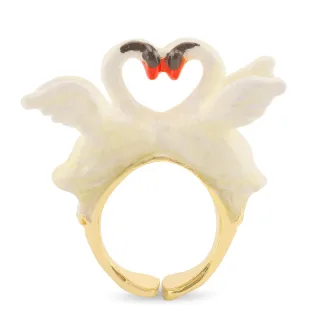 Schwan Ring vergoldet