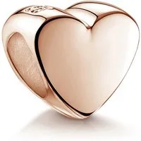 Materia Bead Herz Rosegold 671, 925 Silber vergoldet für Beads Armbänder / Ketten