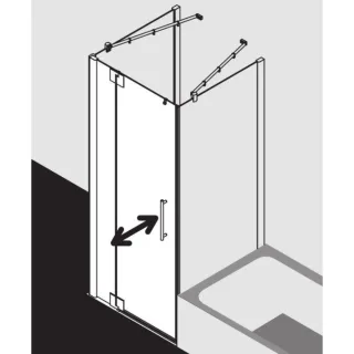 Kermi Pasa XP Pendeltür 1-fl. Festfeld für Seitenwand PX1WL083201AK 83x200cm, silber mattglanz, ESG klar, links, auf Duschplatz