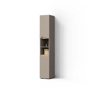 Livinity® Badschrank, Greige, Holzwerkstoff, 6 Fächer, Rechteckig, 30x180x35 cm, Badezimmer, Badezimmerschränke, Hochschränke