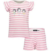 Blue Seven Shorty Blue Seven Mädchen Shorty Tänzerin Schlafanzug Pyjama kurz weiß Ringel (2 tlg)