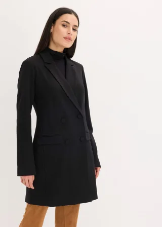 bonprix Longblazer aus Punto di Roma, schwarz, Gr.40/42 (M), eleganter Punto Longblazer