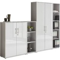 moebel-dich-auf Aktenschrank TABOR 4 (Büroschrank Mehrzweckschrank ideal für DIN A4 Ordner, abschließbar Metallgriffe) Made in Germany