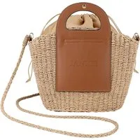 Janice Strandtasche Damen Handtasche Comallo, Sommertasche mit Stoffeinsatz mit Kordelzug