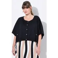 Ulla Popken Longtop Shirt Saumband Rundhals Halbarm Biobaumwolle