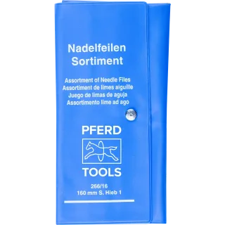 PFERD TOOLS Präzisions-Nadelfeilen-Set 12-tlg. in Rolltasche 160mm Schweizer Hieb 2, mittel-fein - 12704084