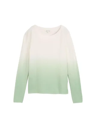 Tom Tailor - Strickpullover mit Farbverlauf green light green gradient - Gr. - M