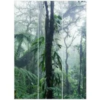 Bilderdepot24 Schiebegardine modern Flächenvorhang blickdicht Monteverde Nebelwald (3 St), halbtransparent, Wohnzimmer große Flächengardine lichtdurchlässig für Klemm-System