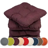 sunnypillow Stuhlkissen 4er Set Stuhlkissen 40x40 cm Bequeme 8cm, Polsterauflage Auflage für Stühle / Bänke