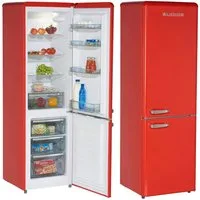 Wolkenstein Kühl-/Gefrierkombination KG250.4RT FR, 177.5 cm hoch, 54.5 cm breit, Retro Kühlschrank rot 249L
