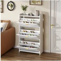 OKWISH Schuhschrank 70*30*120cm (Sideboard, Wohnzimmerschrank, 1-St., Vakuumformdesign, verstellbare Gehäusebreite) mit 3 unteren Klapptüren,Flur-Schuhschrank mit 6 Schuhablagefächern