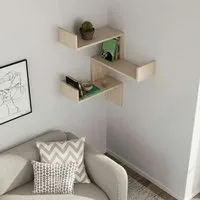 Decortie Bücherregal Luksa, Modernes Bücherregal,Eckwandregal,Vitrine, 60 x 22 x 90 cm