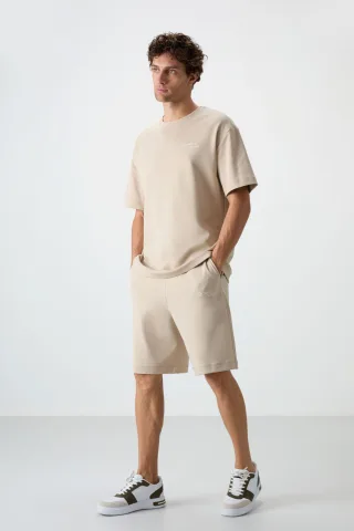 Oversized Kurzarm-T-Shirt und Shorts Set