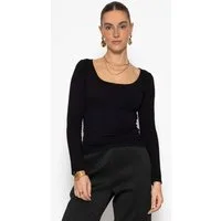 SASSYCLASSY Langarmshirt Langarmshirt mit Ausschnitt für Damen Weiches Top mit komfortabler Passform Offwhite Grau Schwarz Rosa