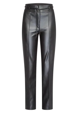 Marc Aurel - Hose aus veganem Leder charcoal varied - Gr. - 42