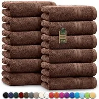 NatureMark Gästehandtuch Gästetuch 500gsm, 100% Baumwolle (12-St), Gästehandtuch Premium Qualität, 30x50cm, Schoko braun