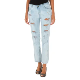 Lange Denim-Hose mit geradem Saum 10DB50255 woman