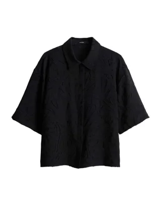 someday - Struktur-Bluse - Zlowera schwarz - Gr. - 36