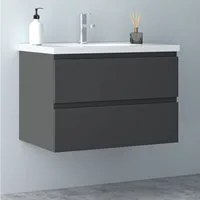 Aica Sanitär Waschtisch Badezimmerschrank Unterschrank mit Waschbecken Badmöbel Badschrank