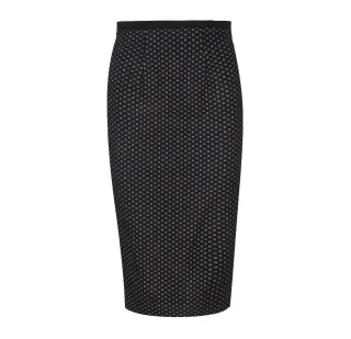 Schwarzer Print Bleistiftrock mit hoher Taille