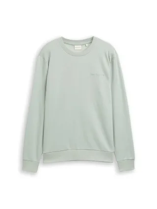 Tom Tailor - Sweatshirt mit Logo-Print soft greyish green - Gr. - XXXL