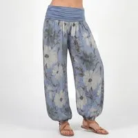 OriginalYou Haremshose Sommerhose luftig und leichte Pumphose für Damen mit elastischem Bund, sommerliches Design, Middle Waist