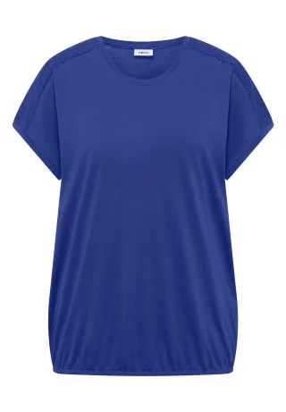 CECIL - T-Shirt mit V-Neck und Spitzendetail deep river blue - Gr. - M